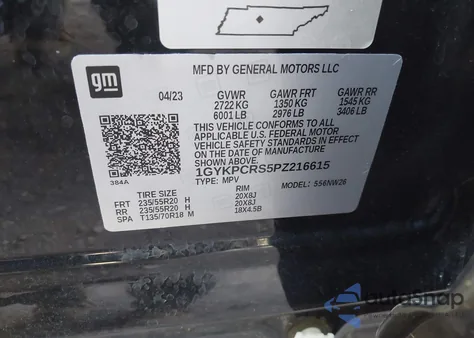 2023 Cadillac Xt6 Fwd Premium Luxury z USA, uszkodzony, nr VIN 1GYKPCRS5PZ216615